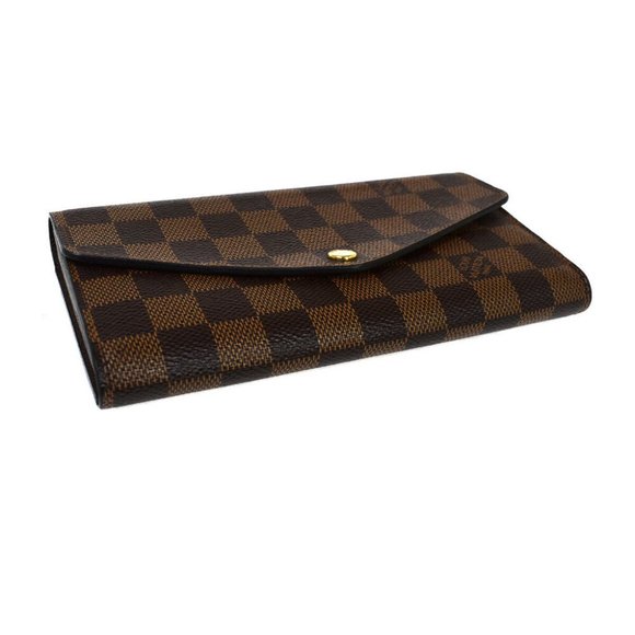 Auth LOUIS VUITTON Portefeuille Sarah Long Bifold Wallet Damier Ebene - Picture 8 of 8
